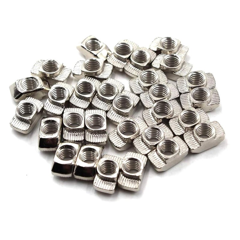 SDY Still Awake 50pcs 4545 Series M6 Thread T Nuts Hammer Head Fastener Nut Sliding T-Nut, Nickel Plated Carbon Steel, 10mm (4545 Series M6) - Image 1